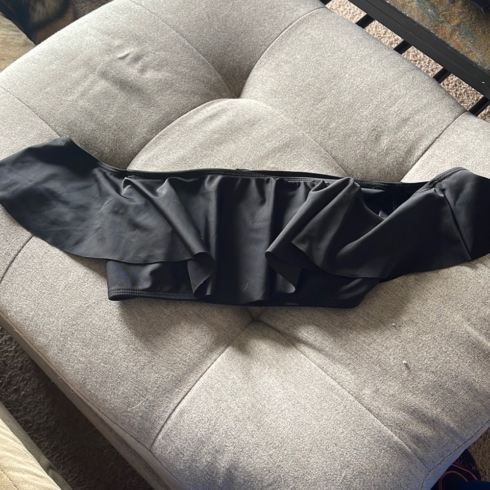 Off the shoulder black swim suit top